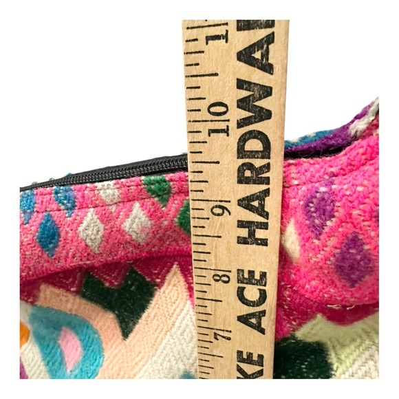 Aztec Hobo Bag Colorful Embroidered Patchwork Tapestry Tribal Festival Crossbody - Picture 6 of 10